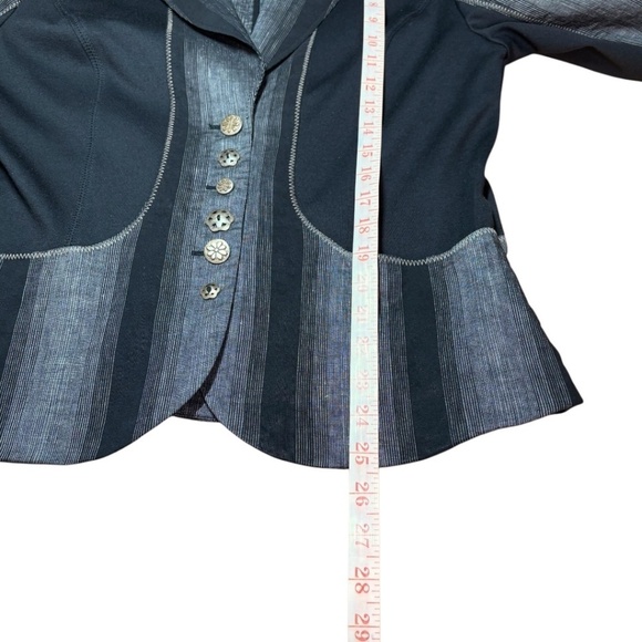 TUZZI Linen Blend 2 Pc Pantsuit Shoulder Pads Stretch Inserts Sz 12-14 - Picture 8 of 16